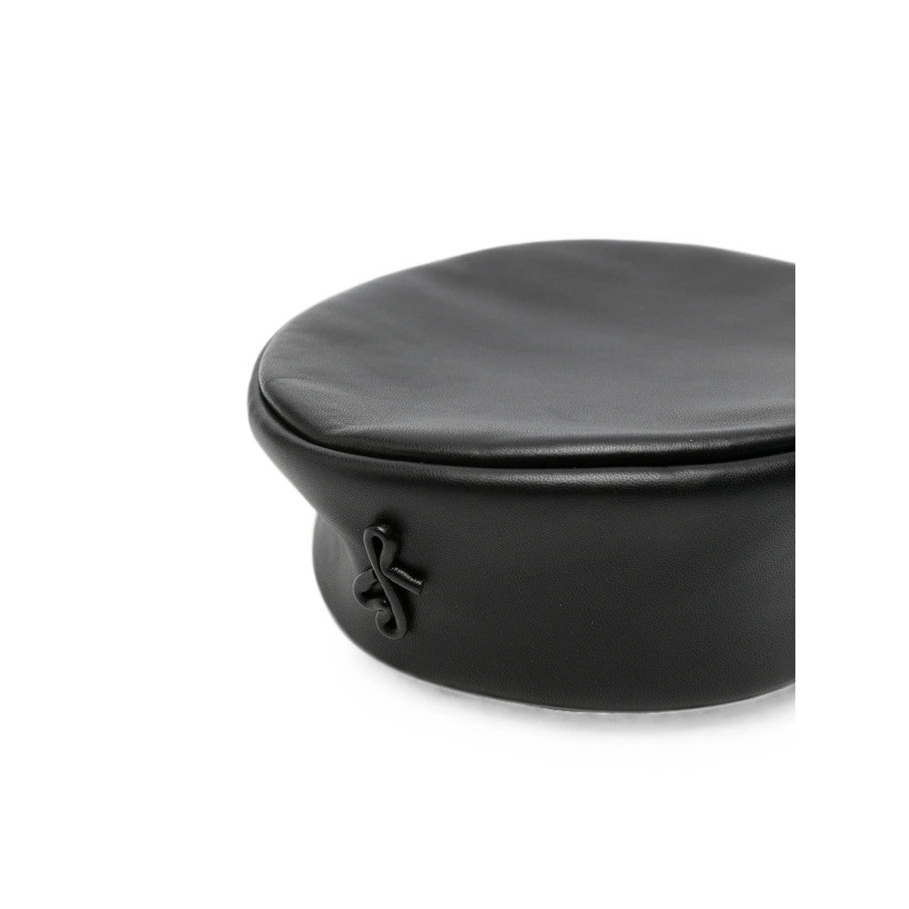Black Solid Pillbox Hat 3