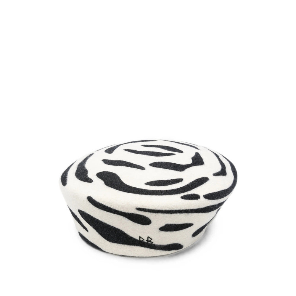 Black White Animal Print Pillbox Hat 1