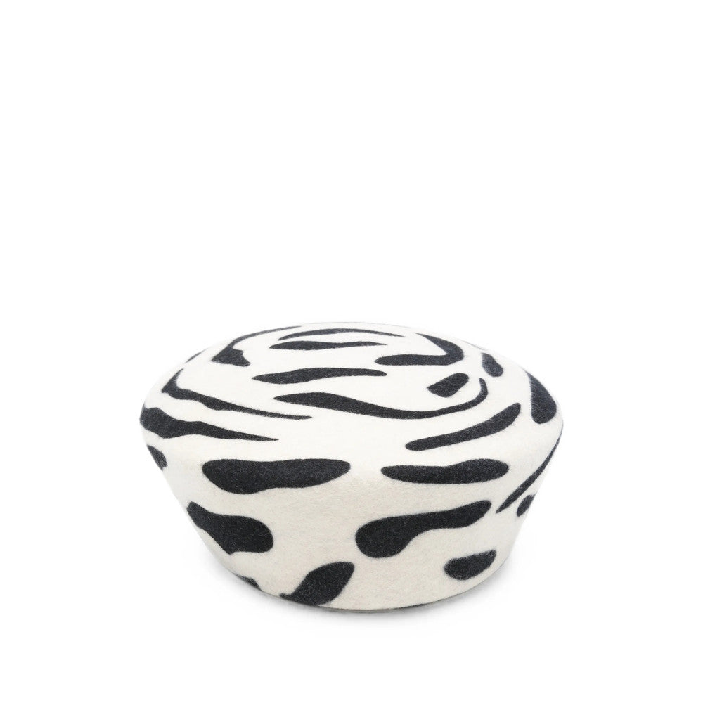 Black White Animal Print Pillbox Hat 3