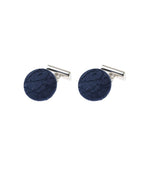 Blue Silk Embroidered Cufflinks 1