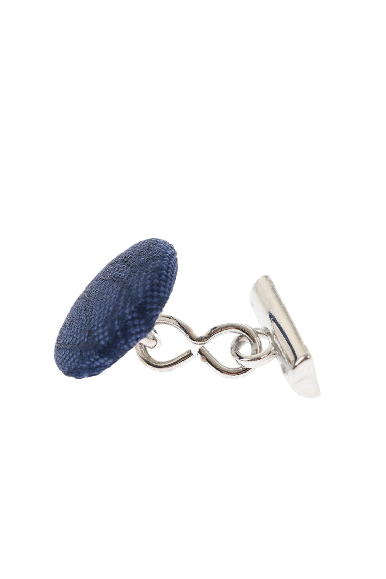 Blue Silk Embroidered Cufflinks 2