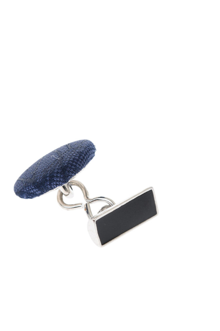 Blue Silk Embroidered Cufflinks 3