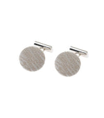 Beige Silk Embroidered Cufflinks 1