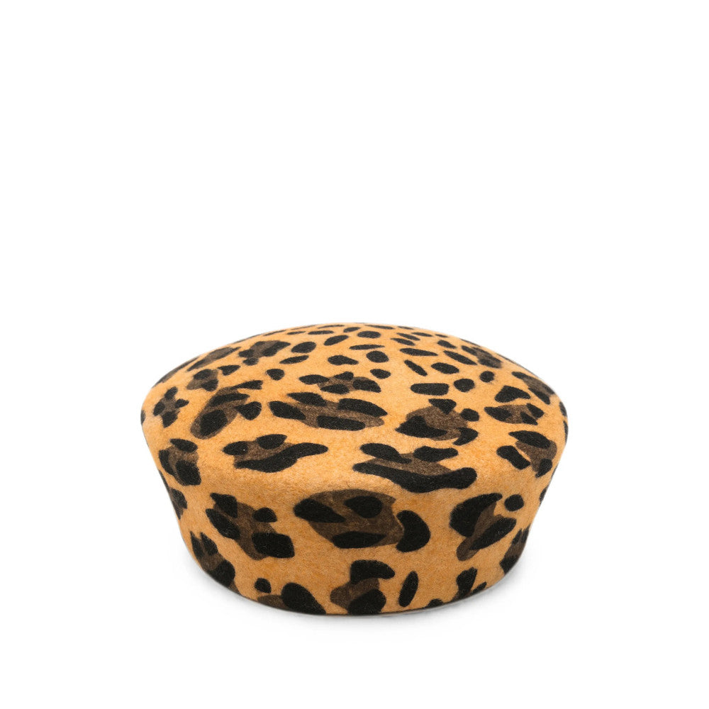 Yellow Animal Print Pillbox Hat 3