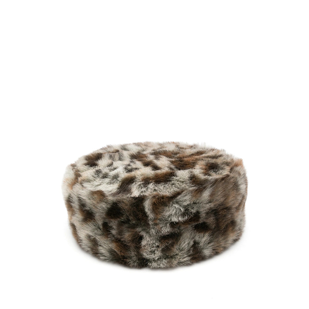 Brown Animal Print Pillbox Hat 3