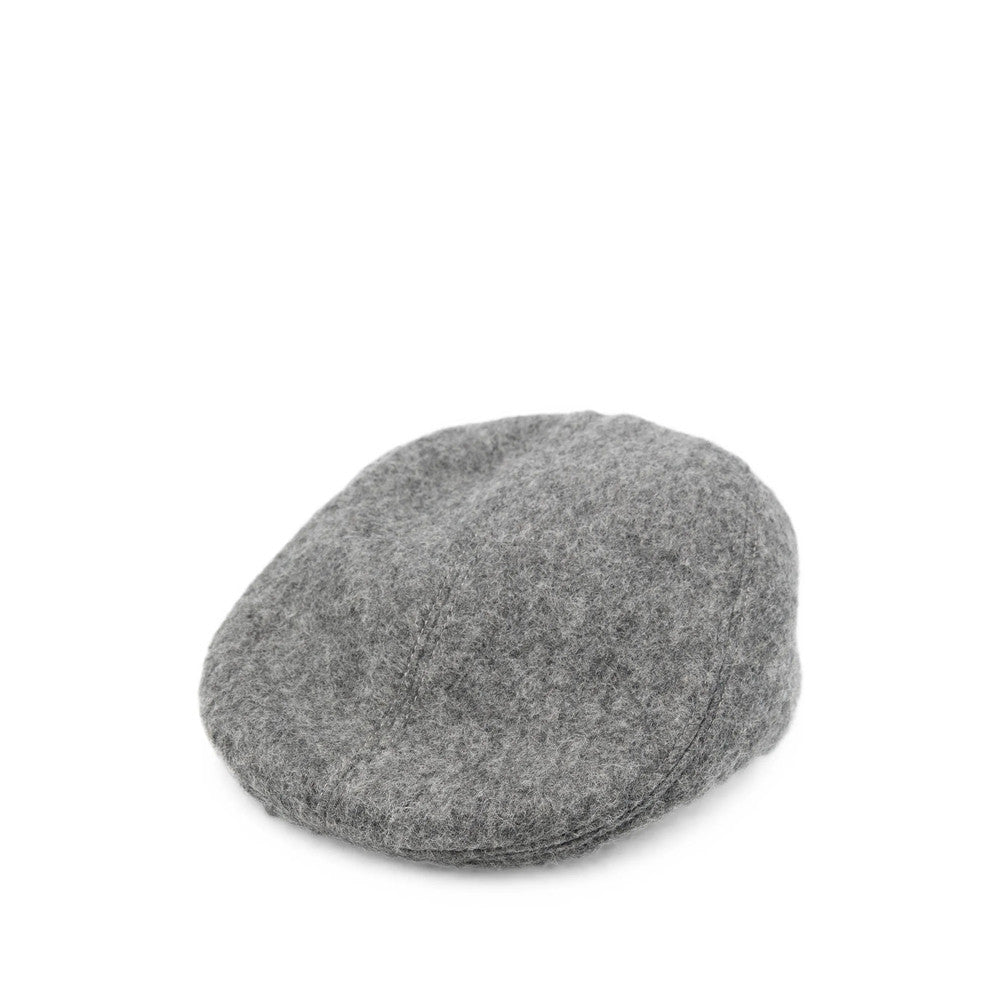 Grey Solid Beret Hat 1
