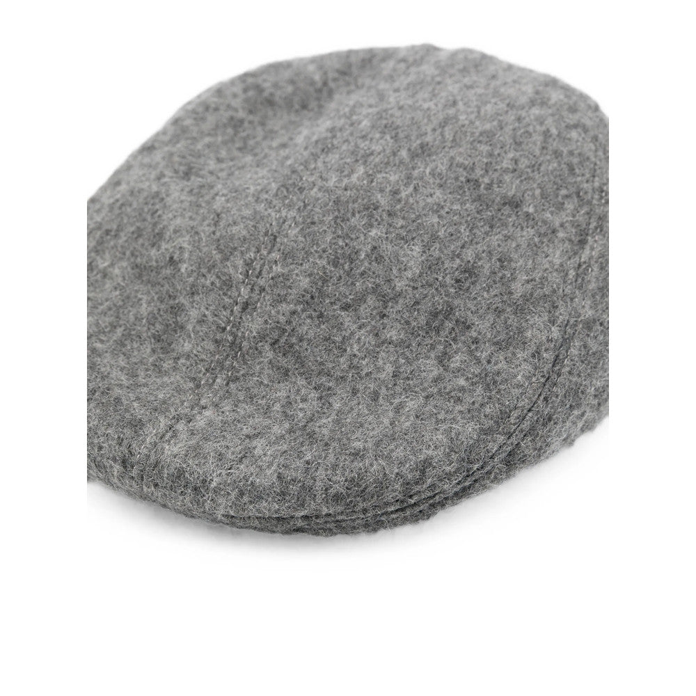 Grey Solid Beret Hat 2