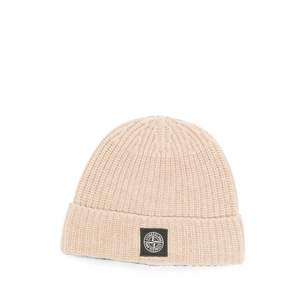 Beige Knitted Beanie Cap 1