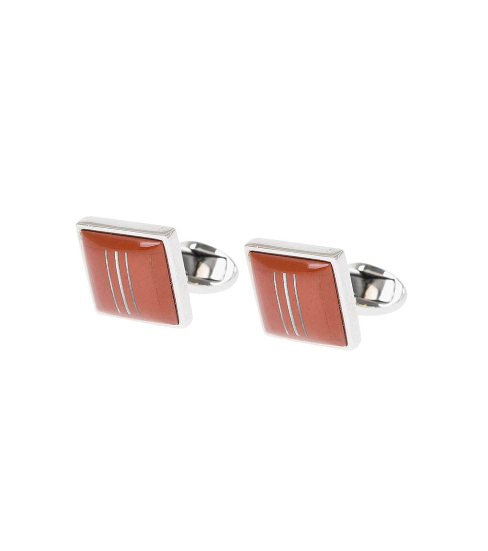 Orange Enameled Cufflinks 1