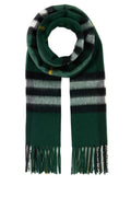 Green Check Pattern Embroidered Scarf 1