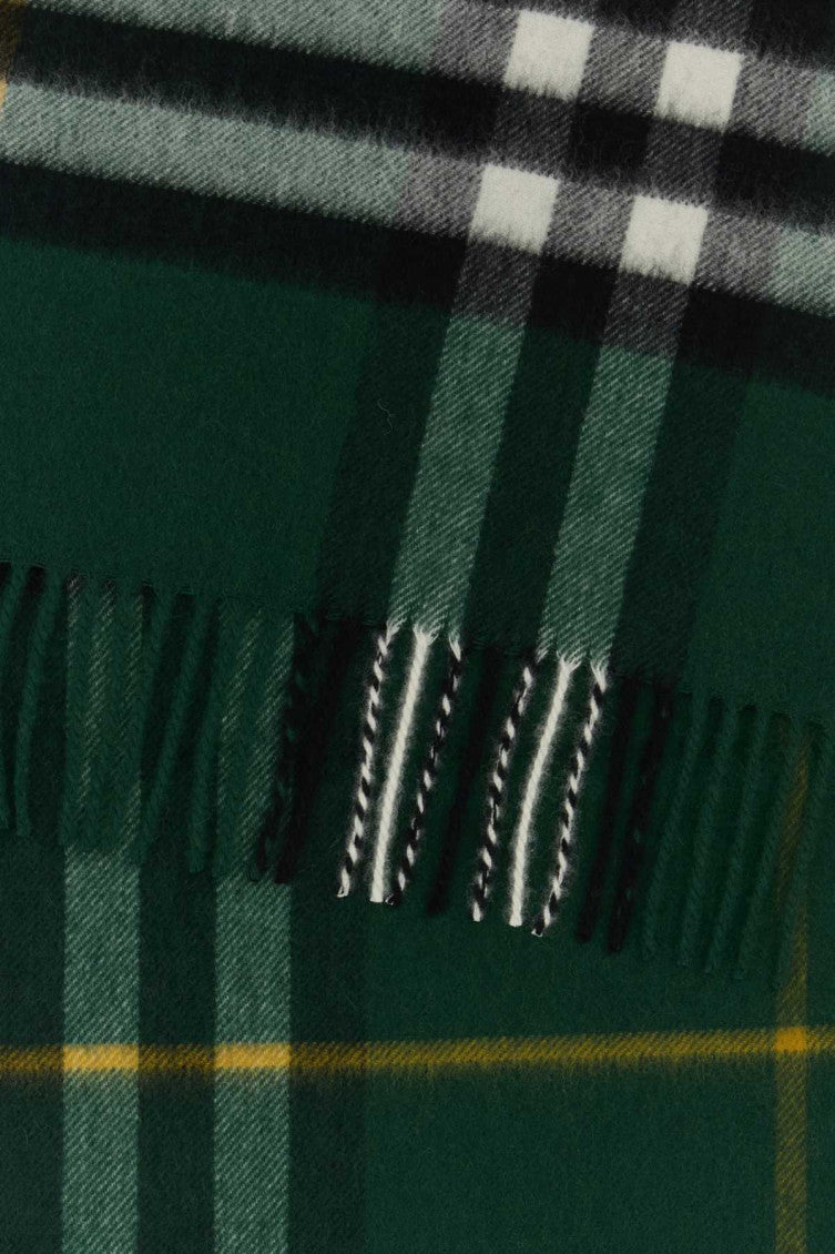 Green Check Pattern Embroidered Scarf 2