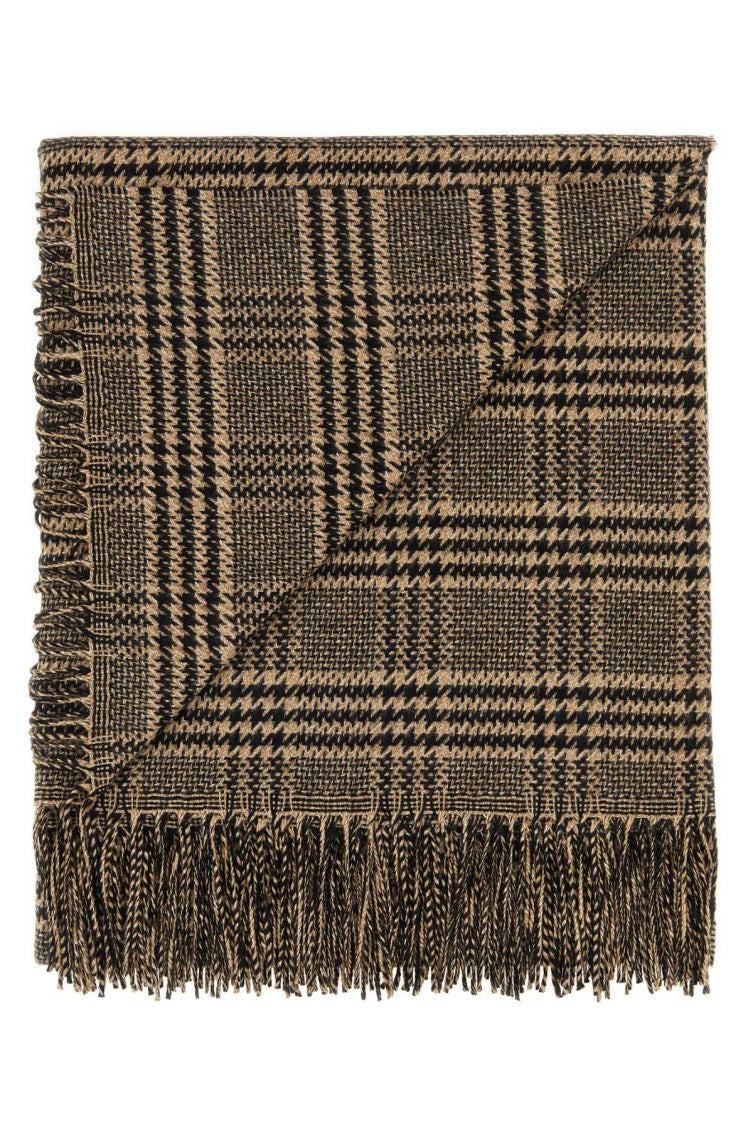 Beige Black Houndstooth Pattern Scarf 2