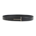 Black Logo Golden Buckle Belt 1
