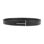 Black Logo Golden Buckle Belt 1