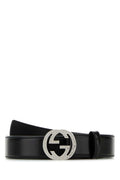 Black Signature Logo Buckle Belt 1
