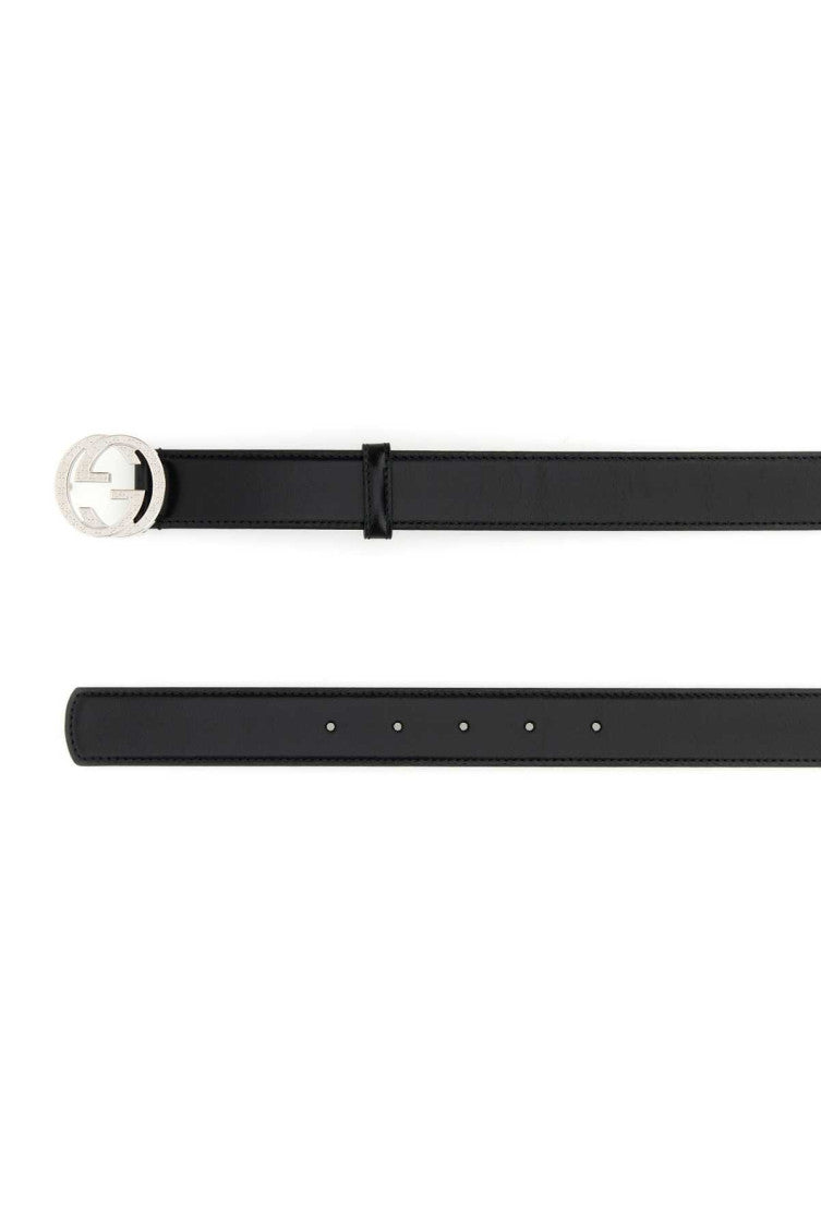 Black Signature Logo Buckle Belt 2