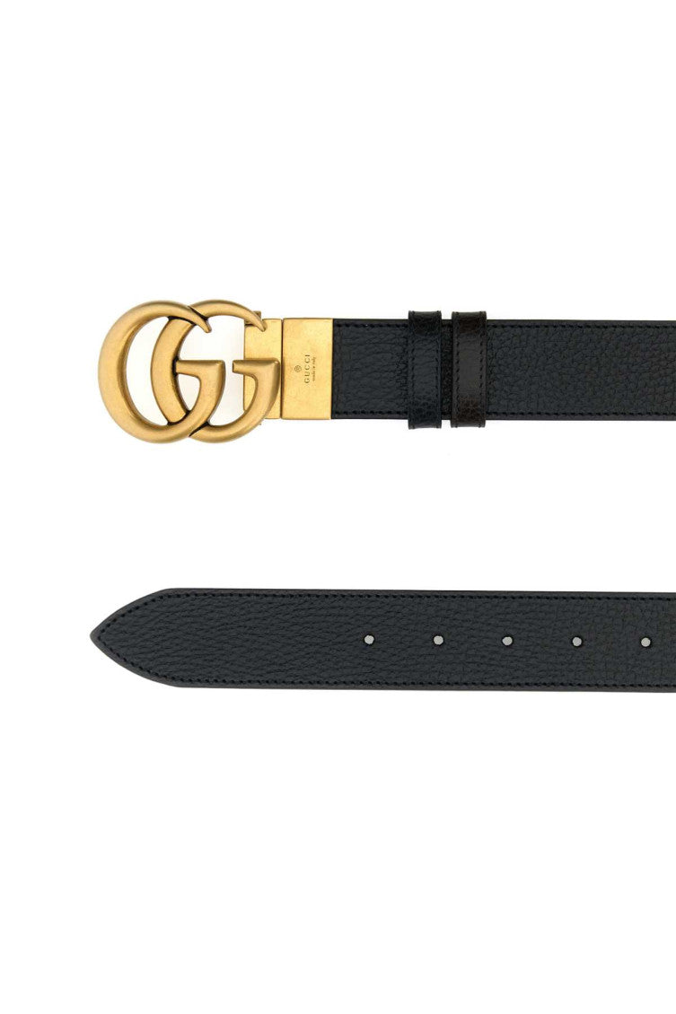 Black Golden Buckle Reversible GG Belt 2