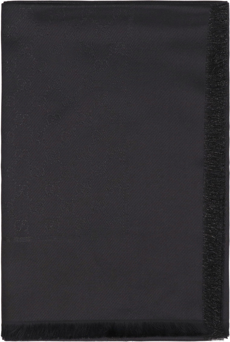Black Tonal Logo Scarf 2