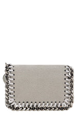 Grey Small Flap Falabella Textured Wallet 1