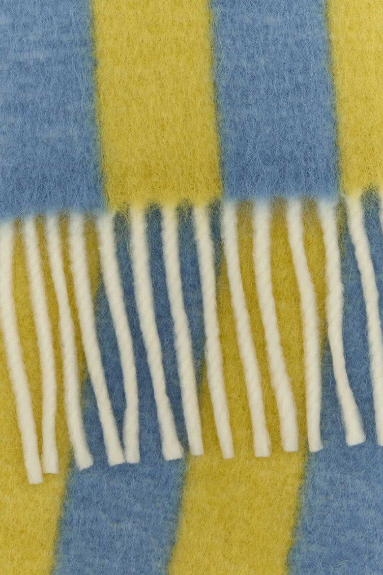 Blue Yellow Striped Scarf 2