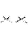 Silver Bow Stud Earrings 1