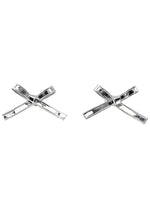 Silver Bow Stud Earrings 1
