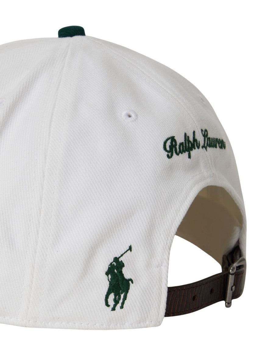 White Wimbledon Logo Textured Baseball Hat 4