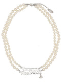 Cream Pearl Logo Necklace 1