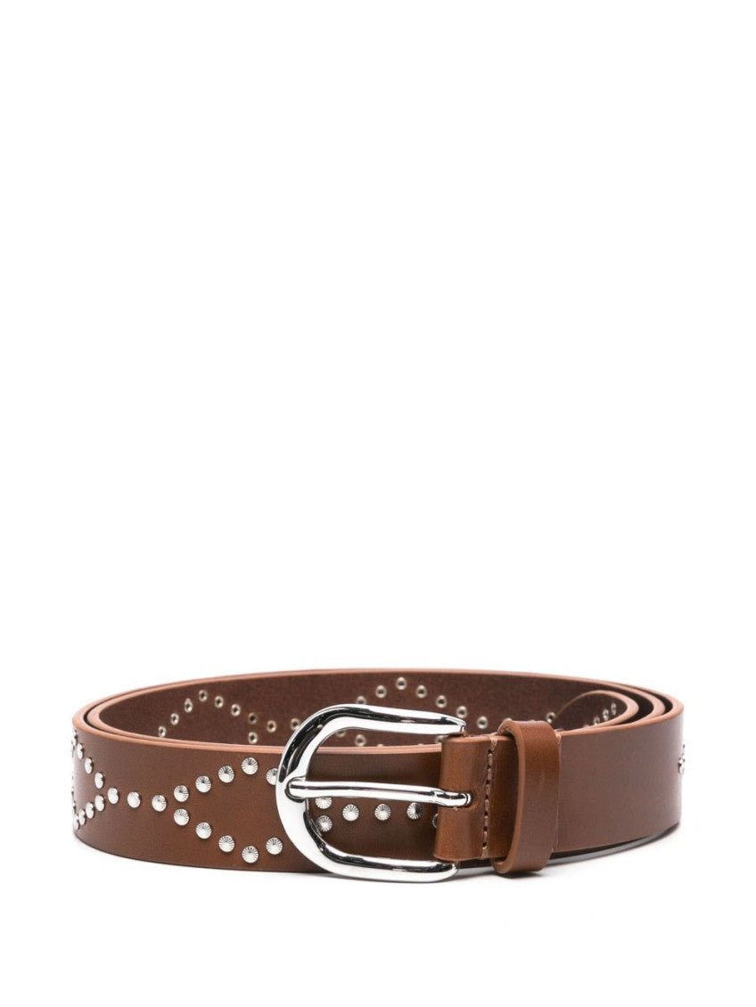 Brown Studded Buckle Belt 1