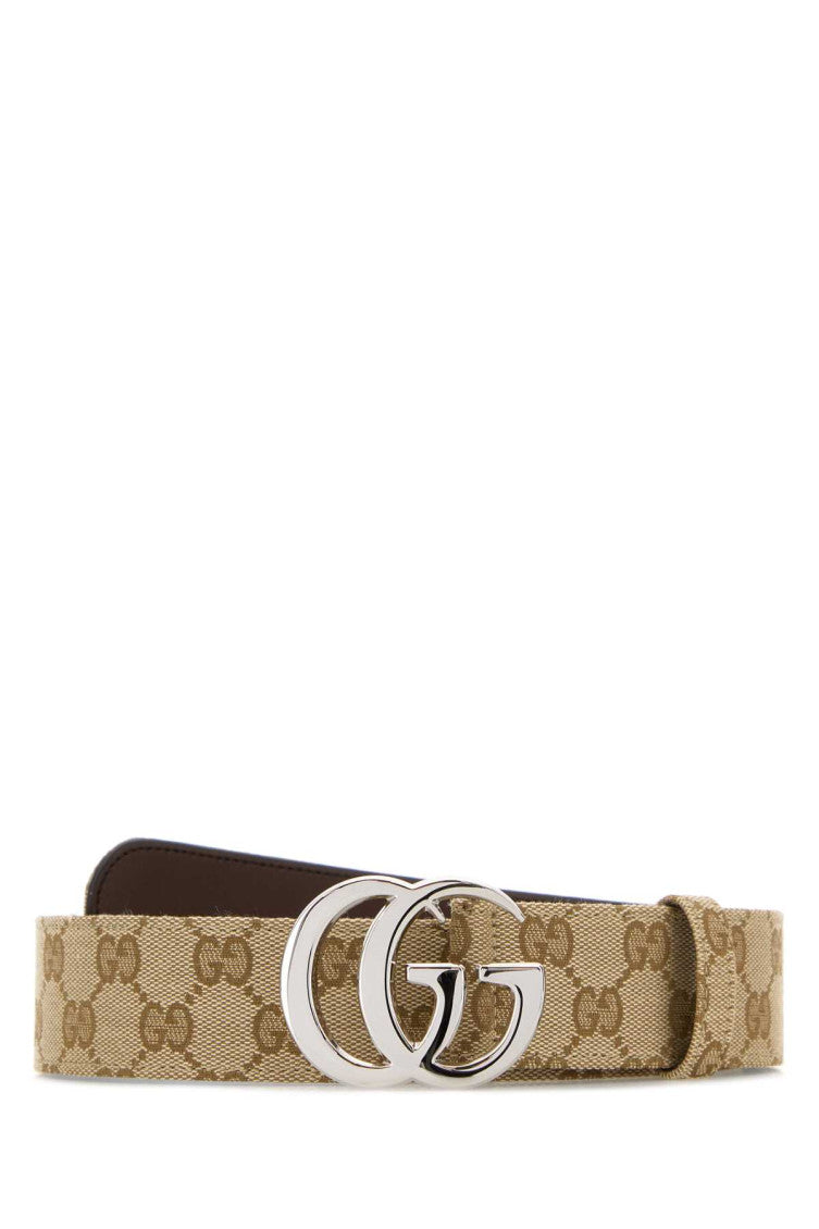 Beige Logo Buckle Belt 1