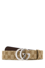 Beige Logo Buckle Belt 1