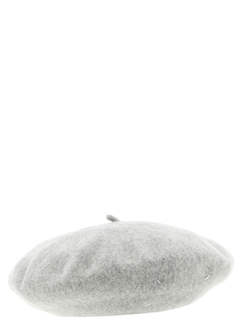 Grey Four Stitches Textured Beret Hat 2