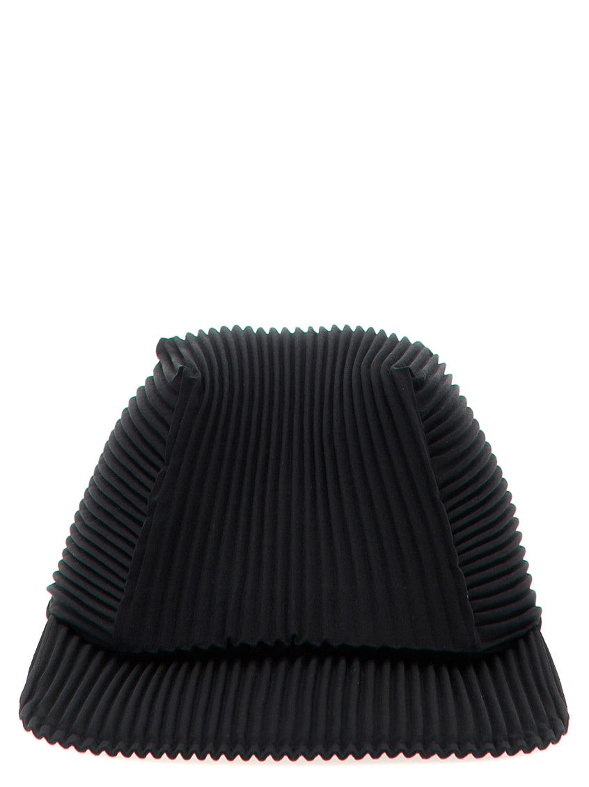 Black Pleats Textured Baseball Hat 1