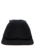 Black Pleats Textured Baseball Hat 1