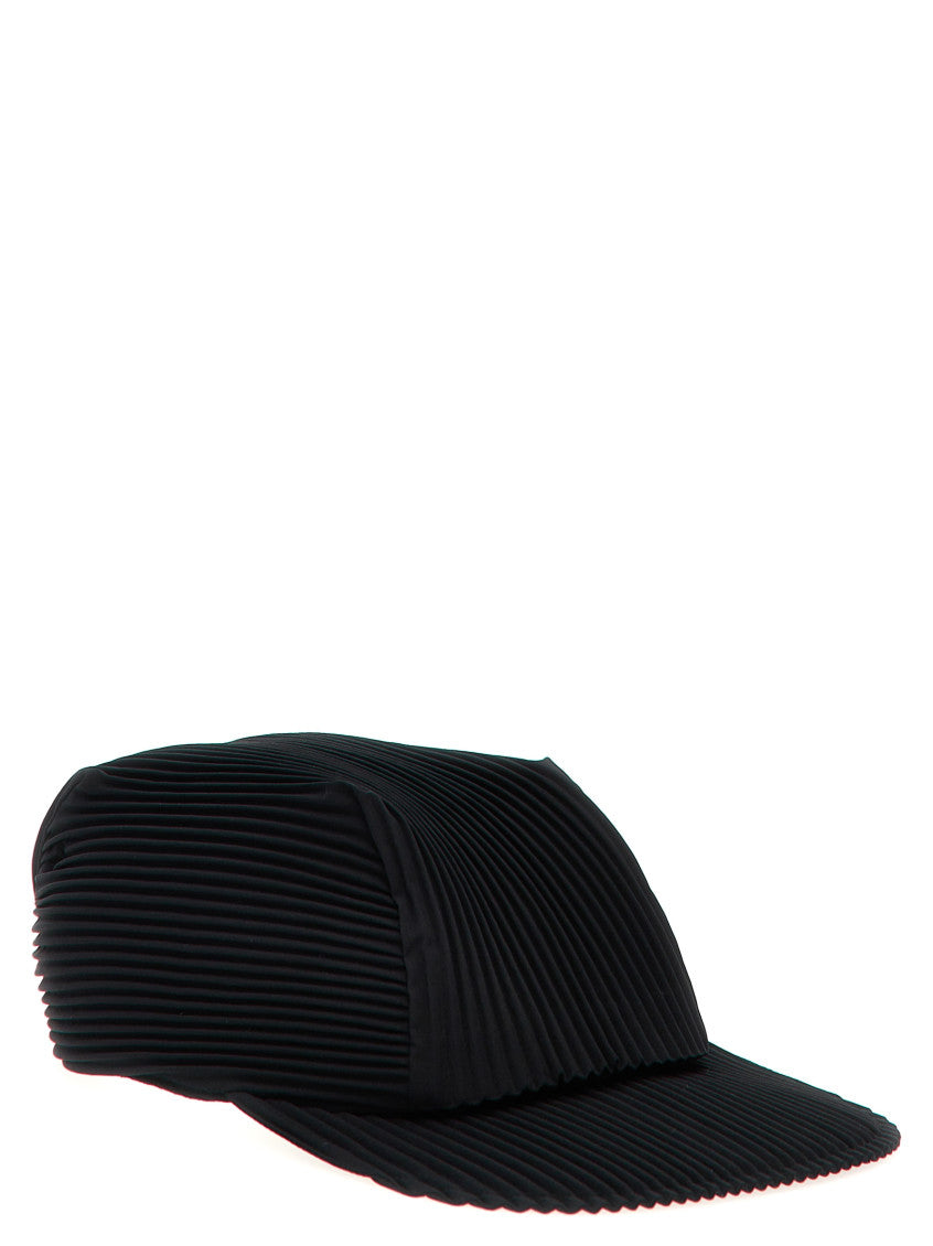 Black Pleats Textured Baseball Hat 2