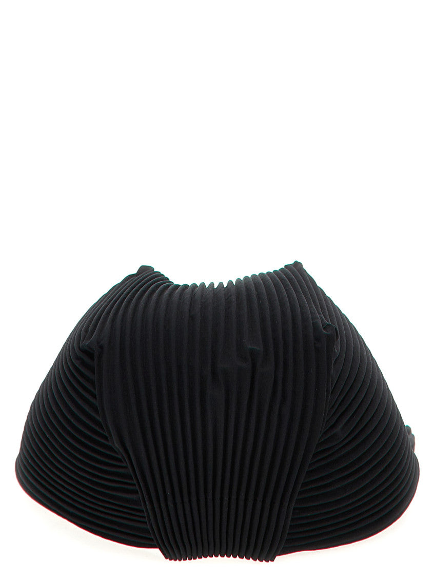 Black Pleats Textured Baseball Hat 3