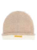 Beige Reversible Solid Beanie Cap 1