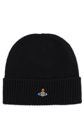 Black Logo Knitted Beanie Hat 1