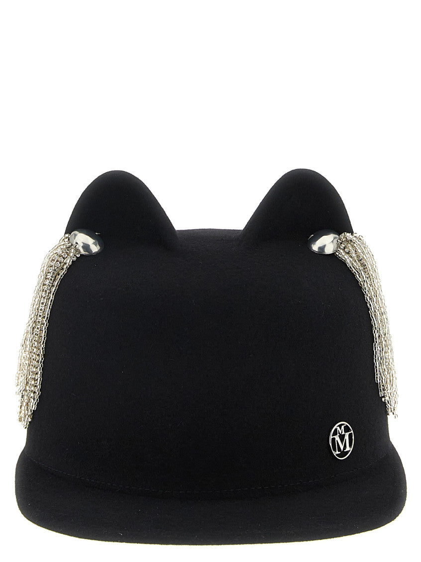 Black 'Jamie' hat with crystals 1