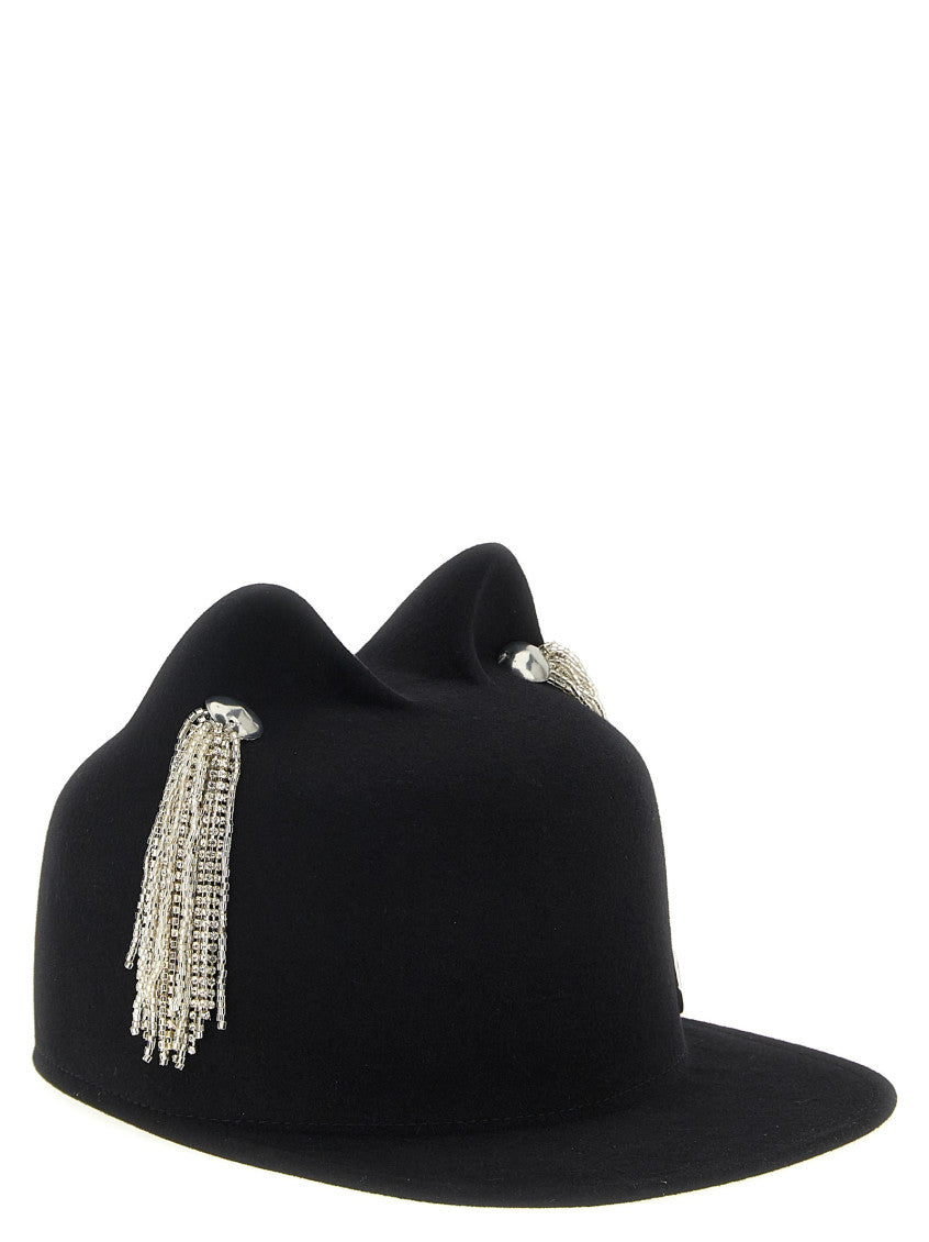 Black 'Jamie' hat with crystals 2