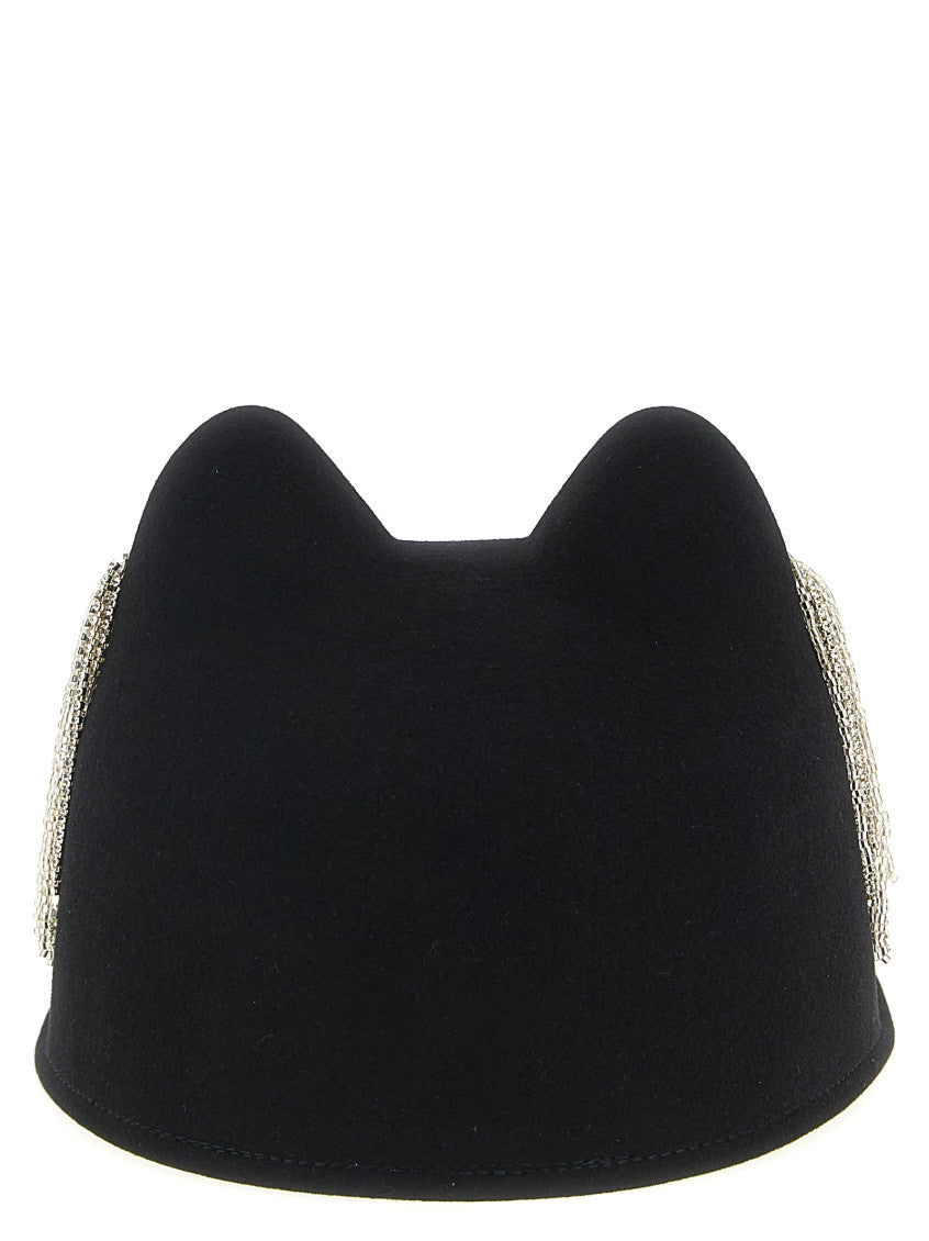 Black 'Jamie' hat with crystals 3