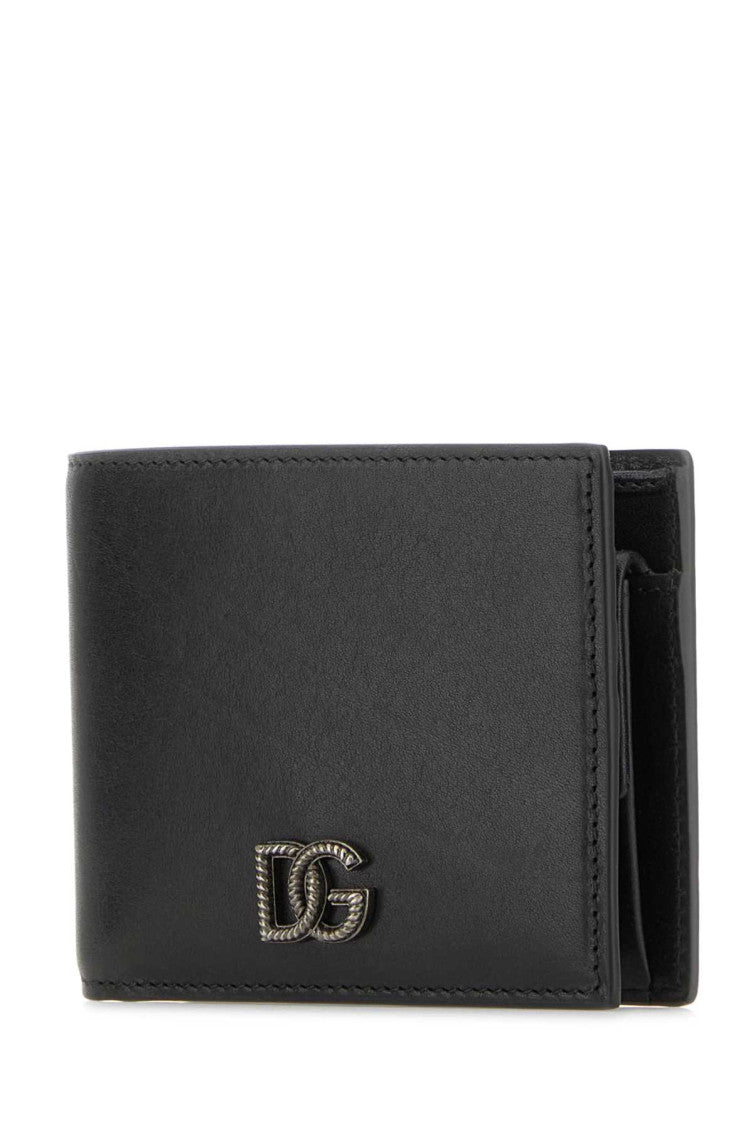 Black Logo Solid Wallet 2