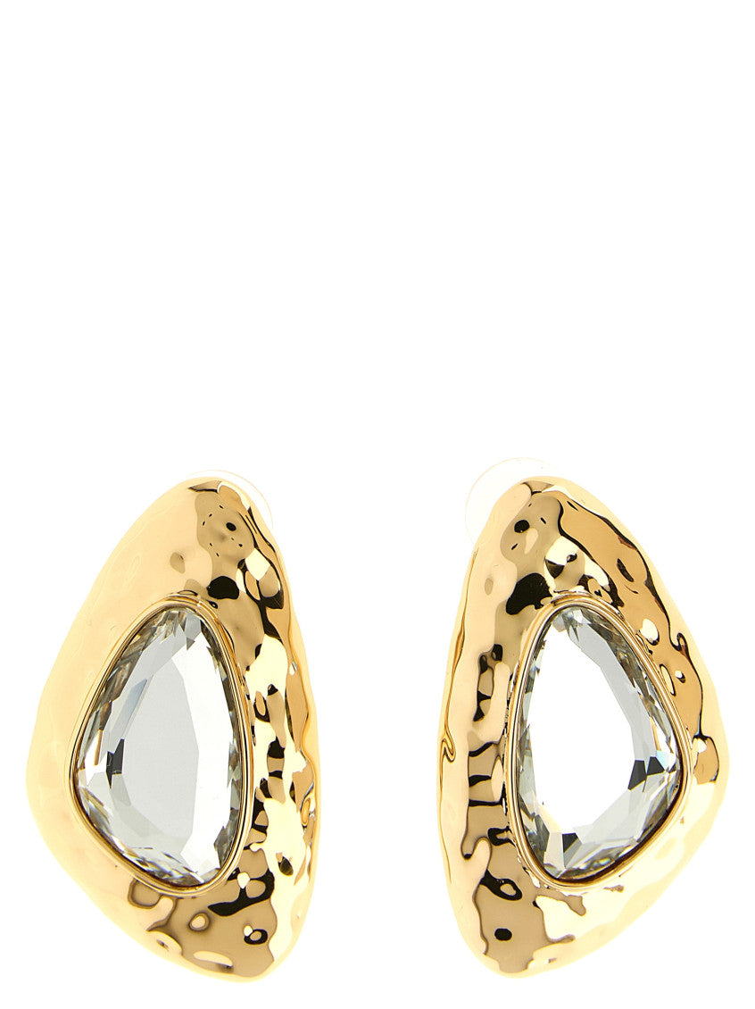 Golden Geometric Crystal Earrings 1