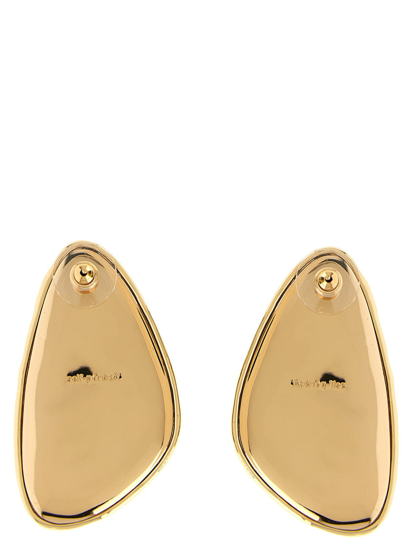Golden Geometric Crystal Earrings 2