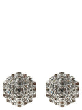 Silver Crystal Flower Earrings 1