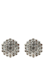 Silver Crystal Flower Earrings 1