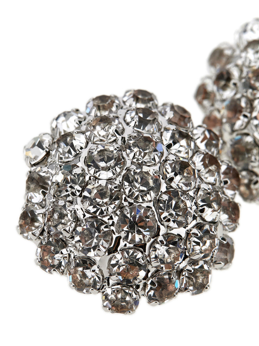 Silver Crystal Flower Earrings 2