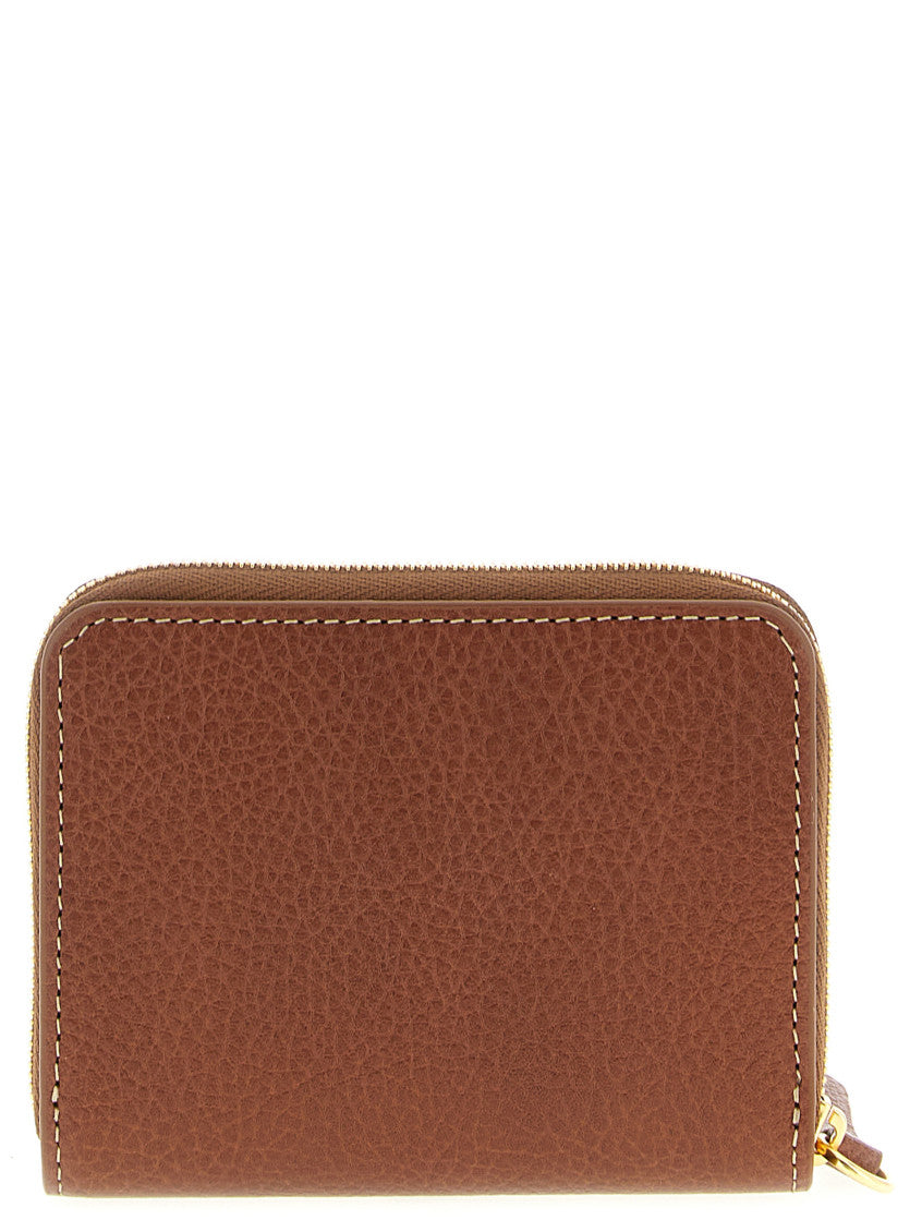Brown Zip Around Textured Wallet 2