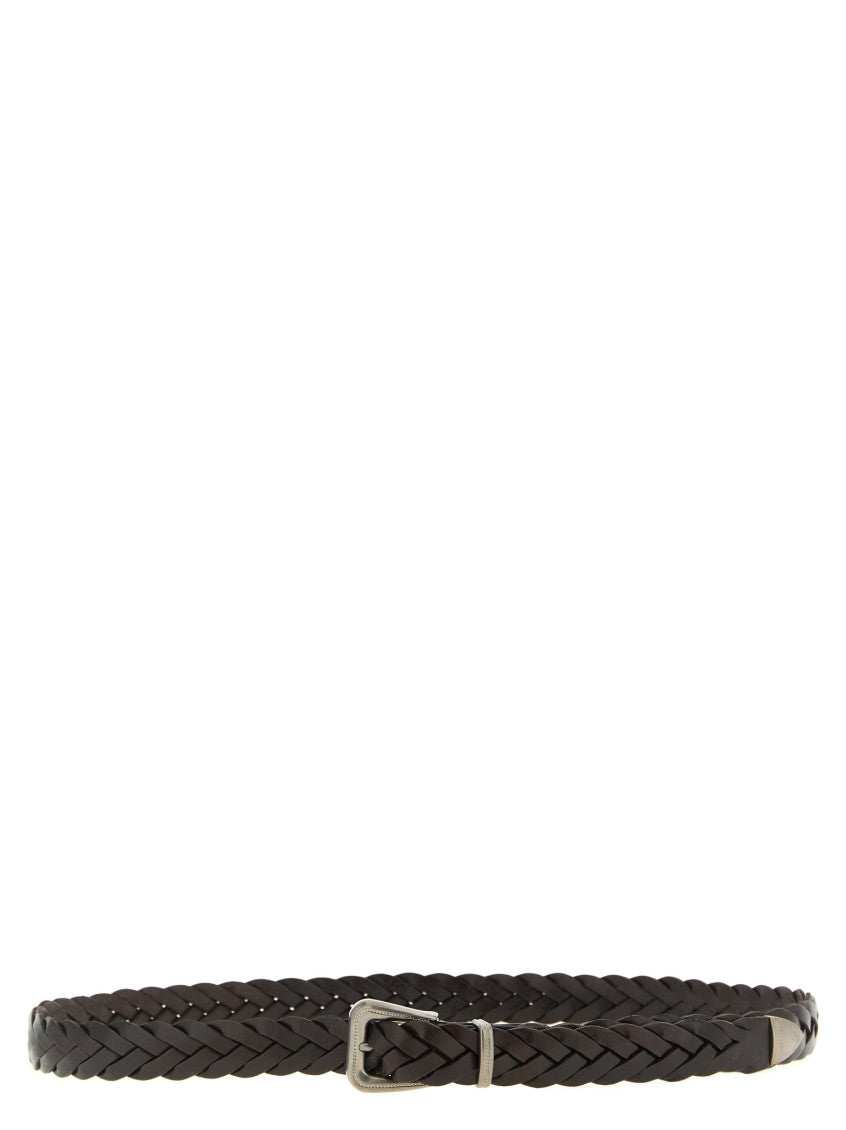 Brown Woven Buckle Belt 1