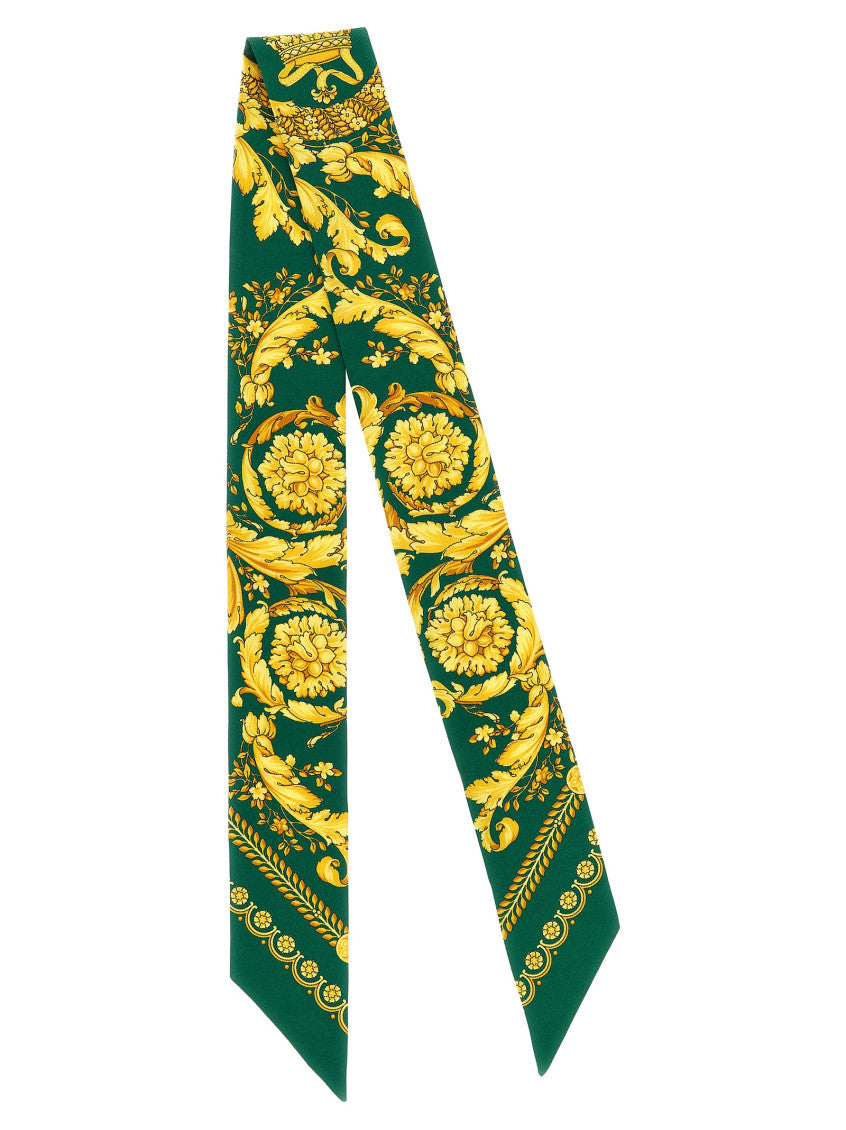 Green Barocco Print Bandana Scarf 2